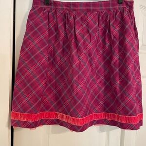Matilda Jane women’s size M Plaid Pink Skirt EUC